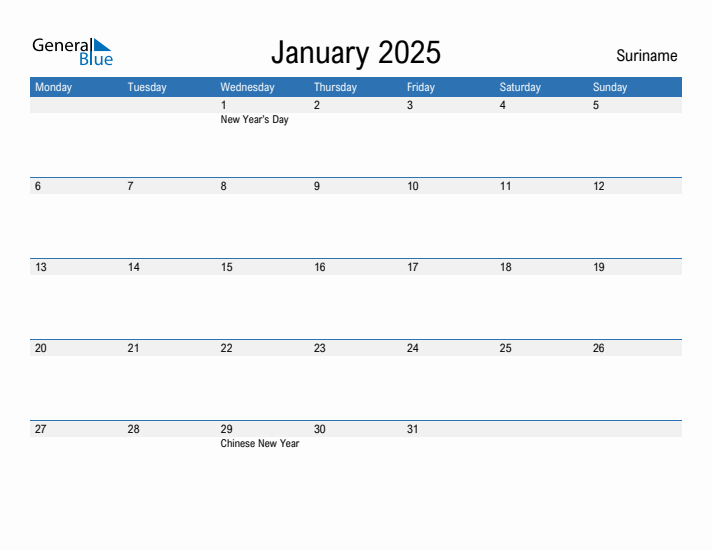 Fillable January 2025 Calendar