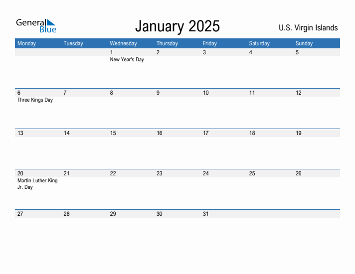 Fillable January 2025 Calendar