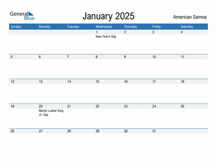 Fillable January 2025 Calendar