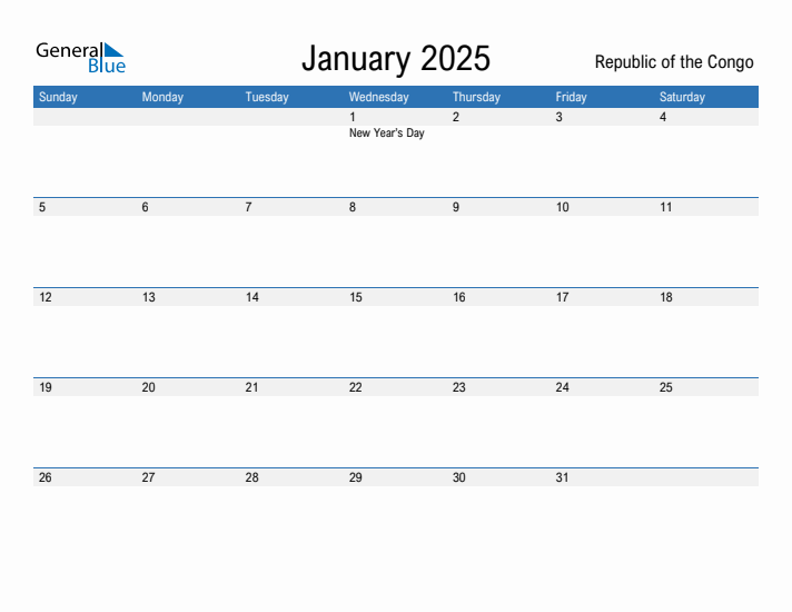 Fillable January 2025 Calendar