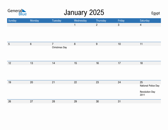 Fillable January 2025 Calendar