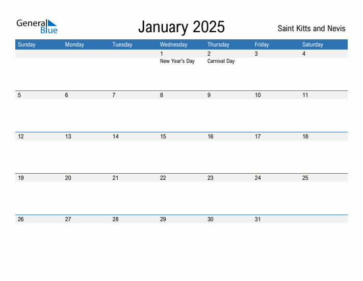 Fillable January 2025 Calendar