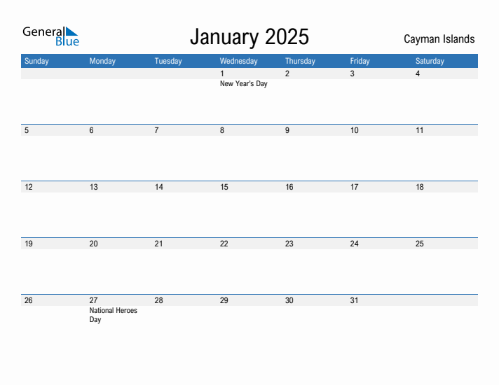 Fillable January 2025 Calendar