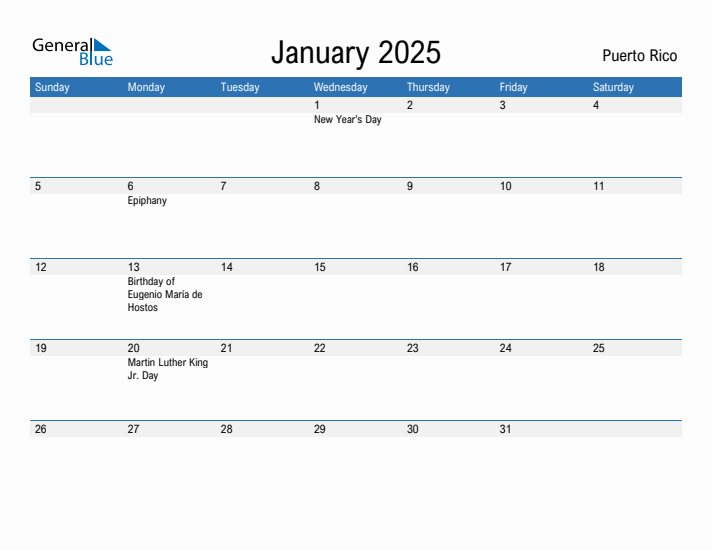 Fillable January 2025 Calendar