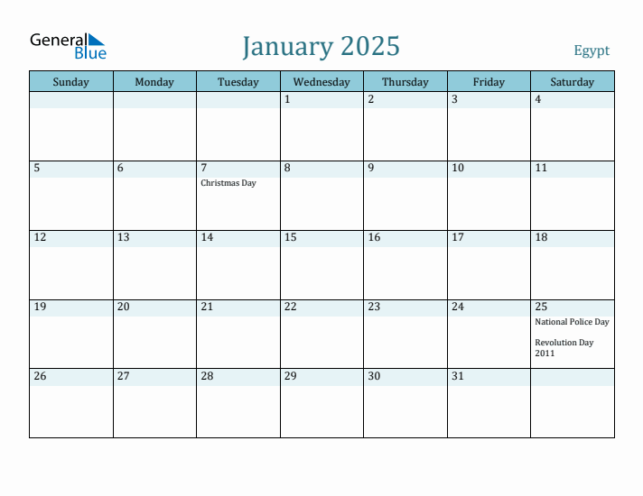 January 2025 Calendar with Holidays