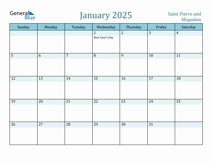January 2025 Calendar with Holidays