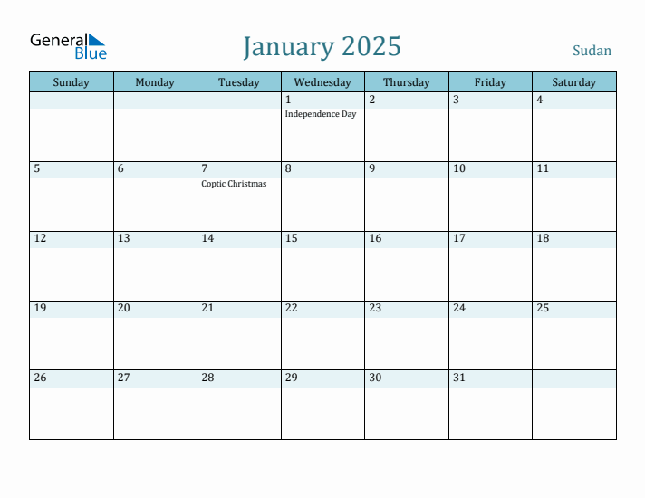 January 2025 Calendar with Holidays