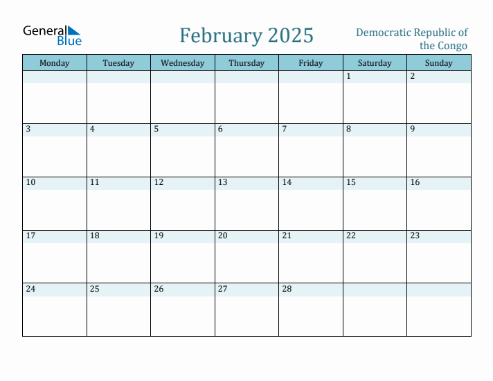 February 2025 Calendar with Holidays