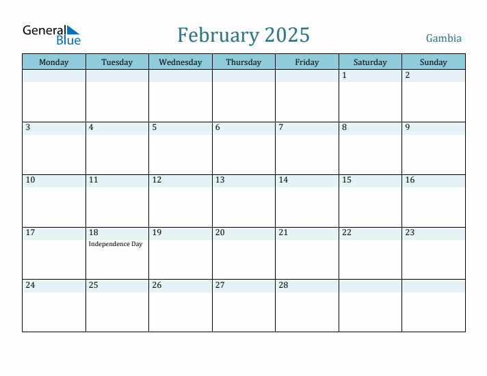 February 2025 Calendar with Holidays
