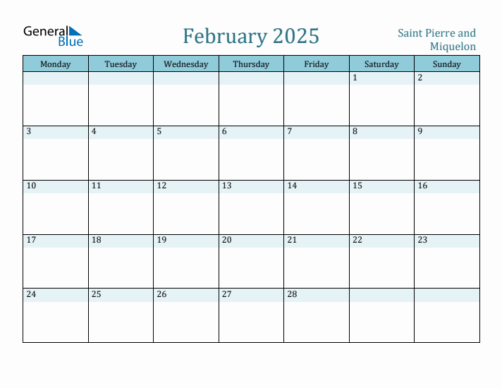February 2025 Calendar with Holidays