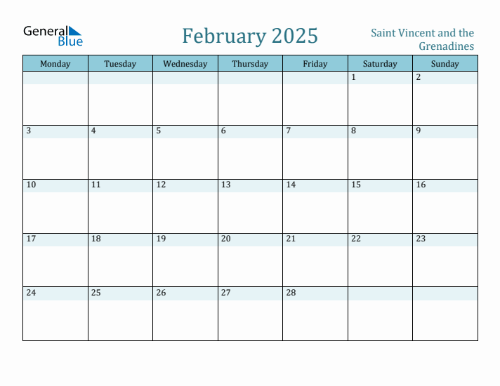 February 2025 Calendar with Holidays