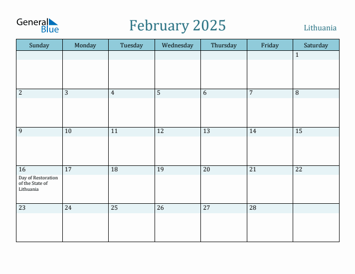 February 2025 Calendar with Holidays