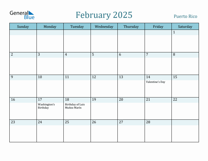 February 2025 Calendar with Holidays