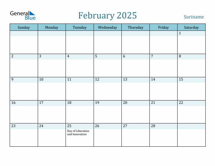 February 2025 Calendar with Holidays