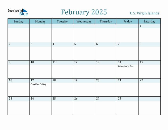 February 2025 Calendar with Holidays