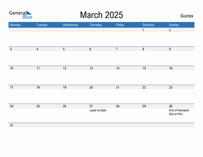Fillable March 2025 Calendar