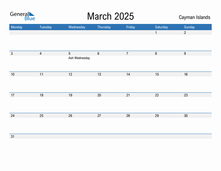 Fillable March 2025 Calendar