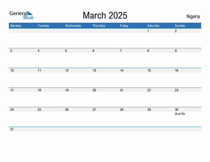 Fillable March 2025 Calendar