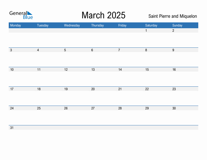 Fillable March 2025 Calendar