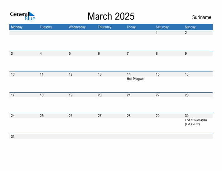 Fillable March 2025 Calendar