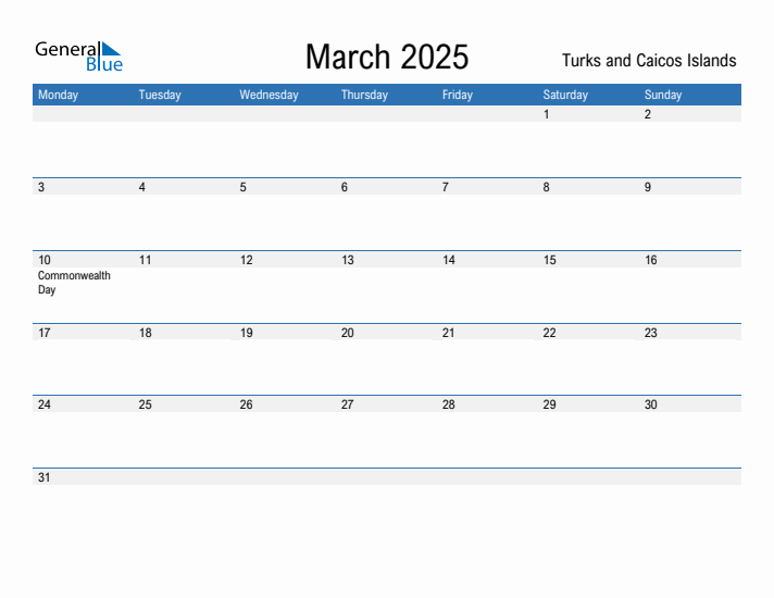 Fillable March 2025 Calendar