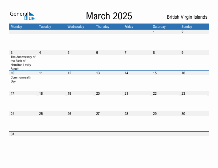 Fillable March 2025 Calendar