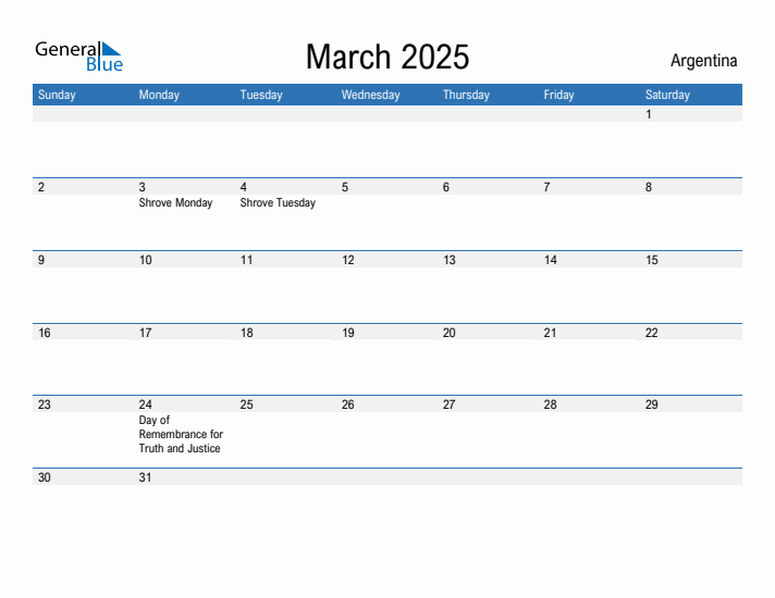 Fillable March 2025 Calendar