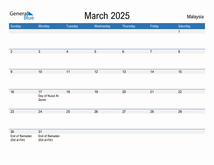 Fillable March 2025 Calendar