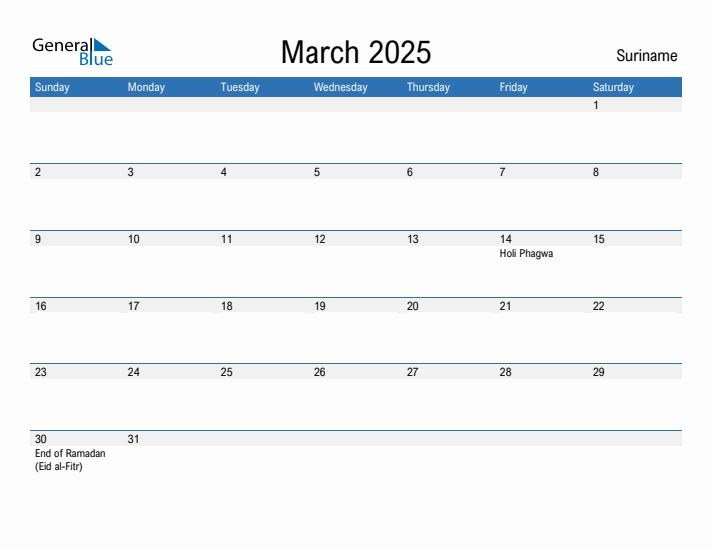 Fillable March 2025 Calendar