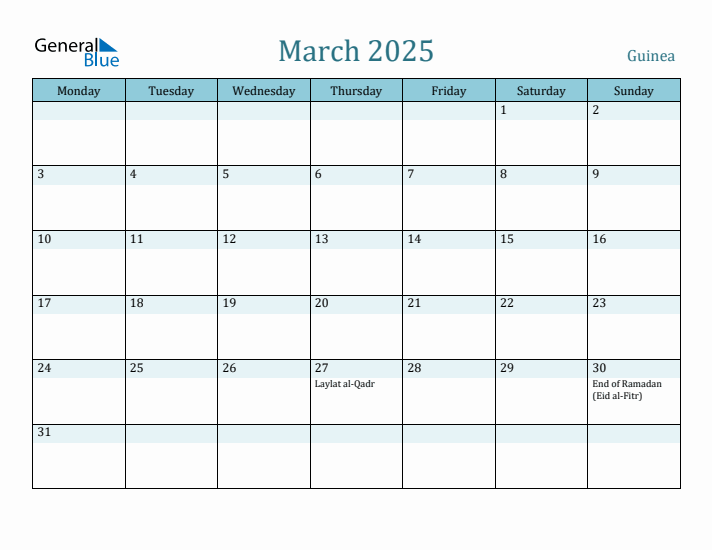 March 2025 Calendar with Holidays