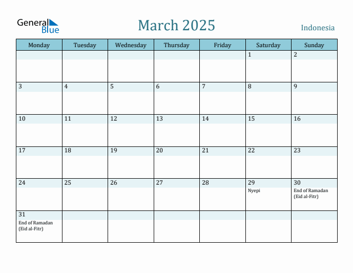 March 2025 Calendar with Holidays
