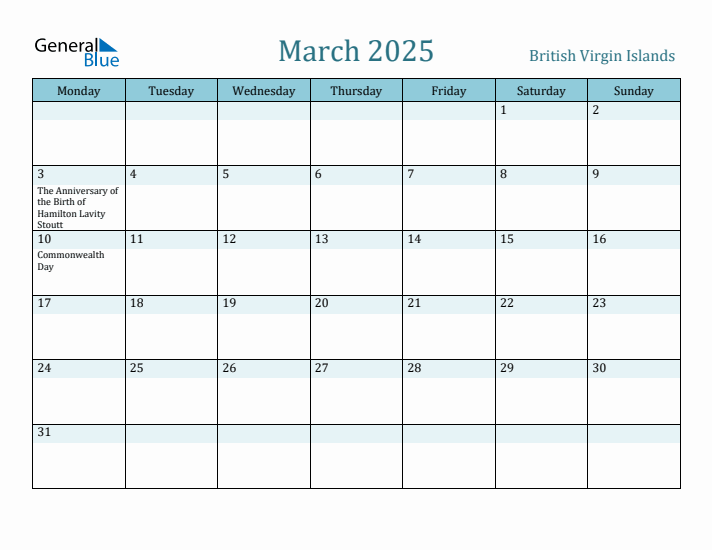 March 2025 Calendar with Holidays