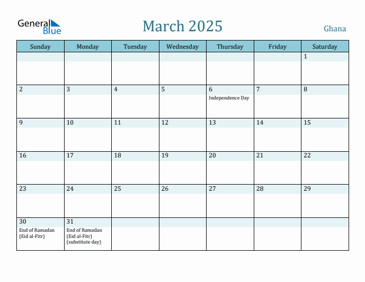 March 2025 Calendar with Holidays