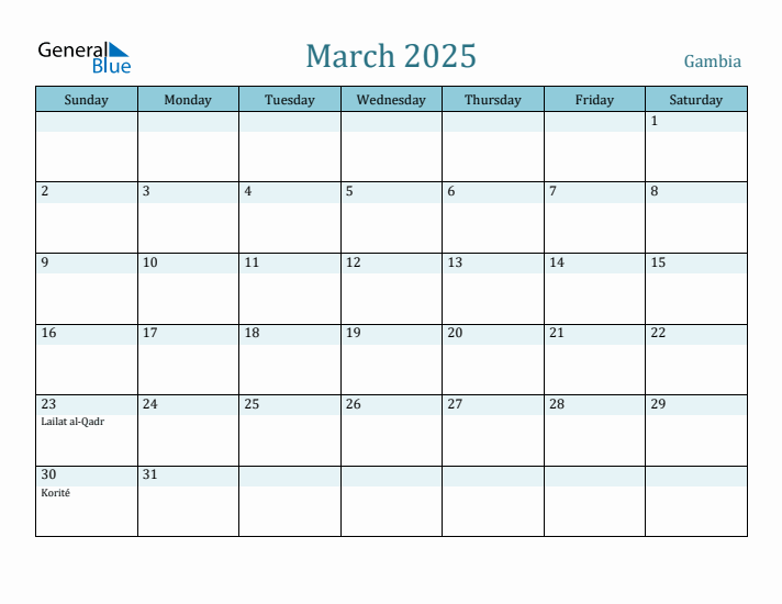 March 2025 Calendar with Holidays