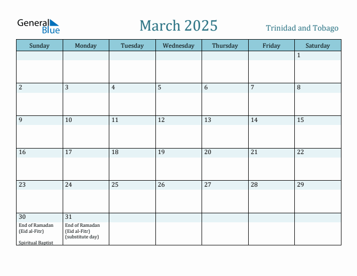 March 2025 Calendar with Holidays