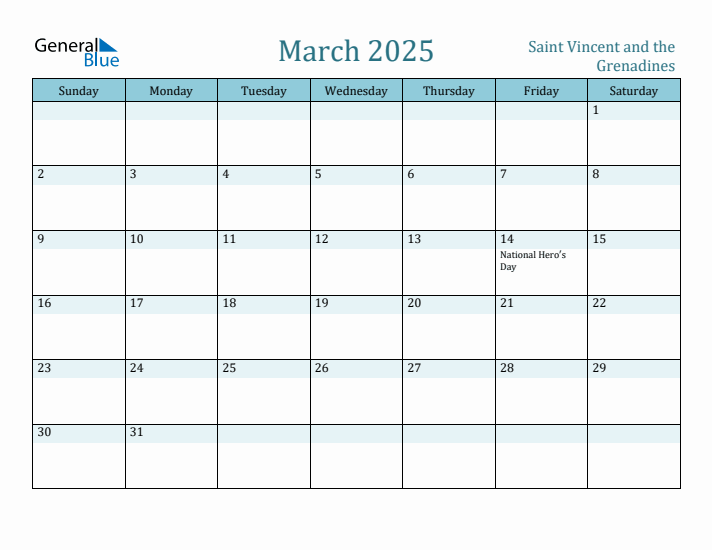 March 2025 Calendar with Holidays