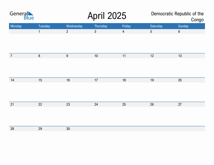 Fillable April 2025 Calendar