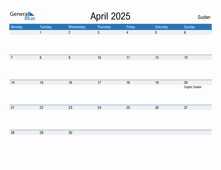 Fillable April 2025 Calendar