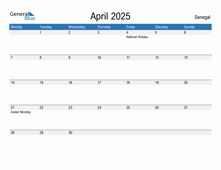 Fillable April 2025 Calendar