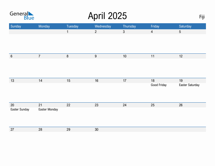 Fillable April 2025 Calendar