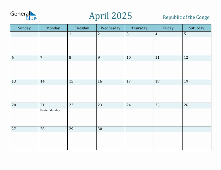 April 2025 Calendar with Holidays