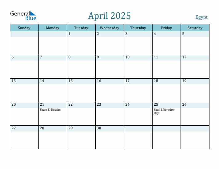 April 2025 Calendar with Holidays