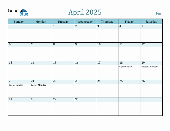April 2025 Calendar with Holidays