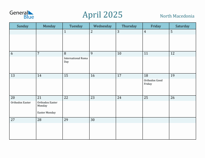 April 2025 Calendar with Holidays