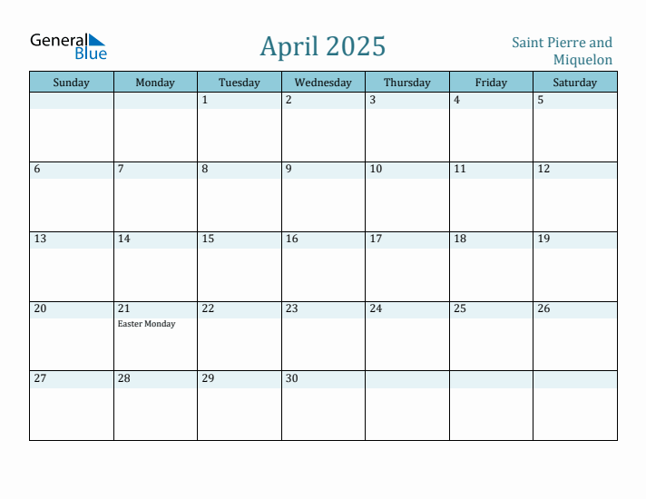 April 2025 Calendar with Holidays