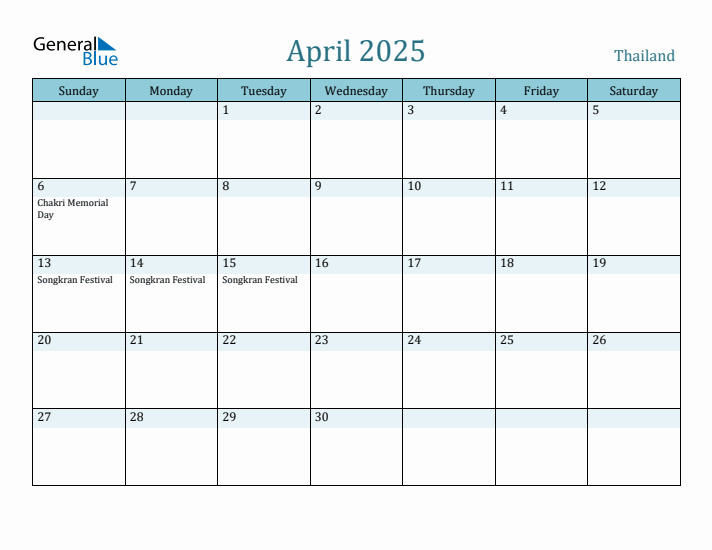 April 2025 Calendar with Holidays