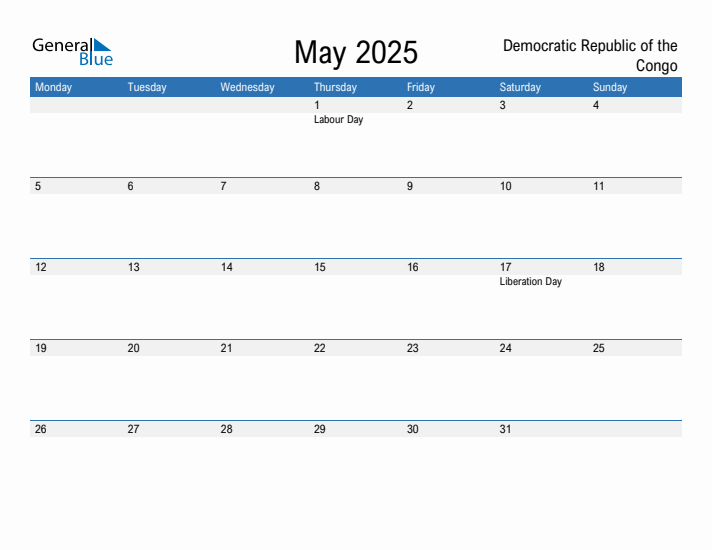 Fillable May 2025 Calendar