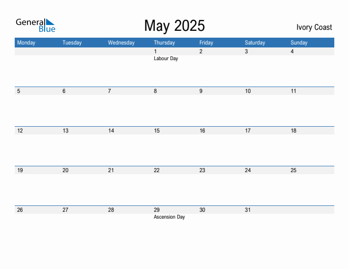 Fillable May 2025 Calendar