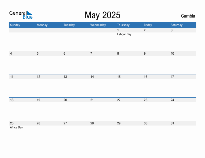 Fillable May 2025 Calendar