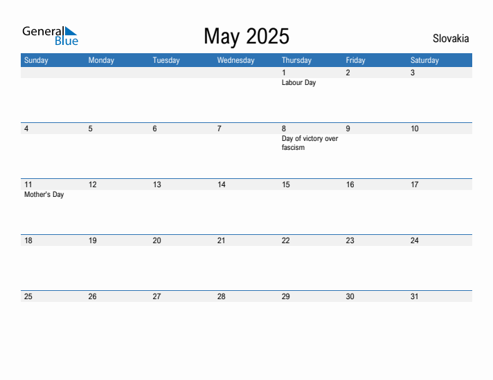 Fillable May 2025 Calendar